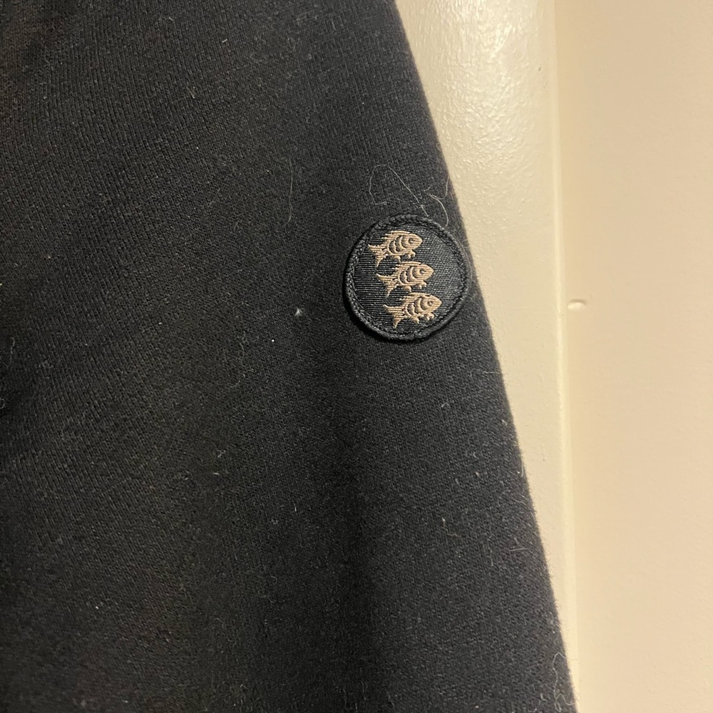 Black Wool-Blend Pea Coat with Structured Collar - Picture 4 of 5